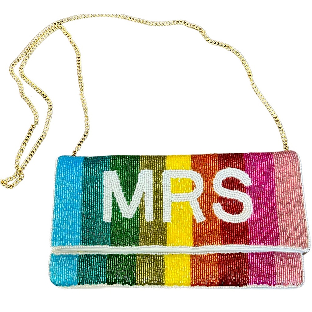 MRS purse beaded EUC clutch or crossbody